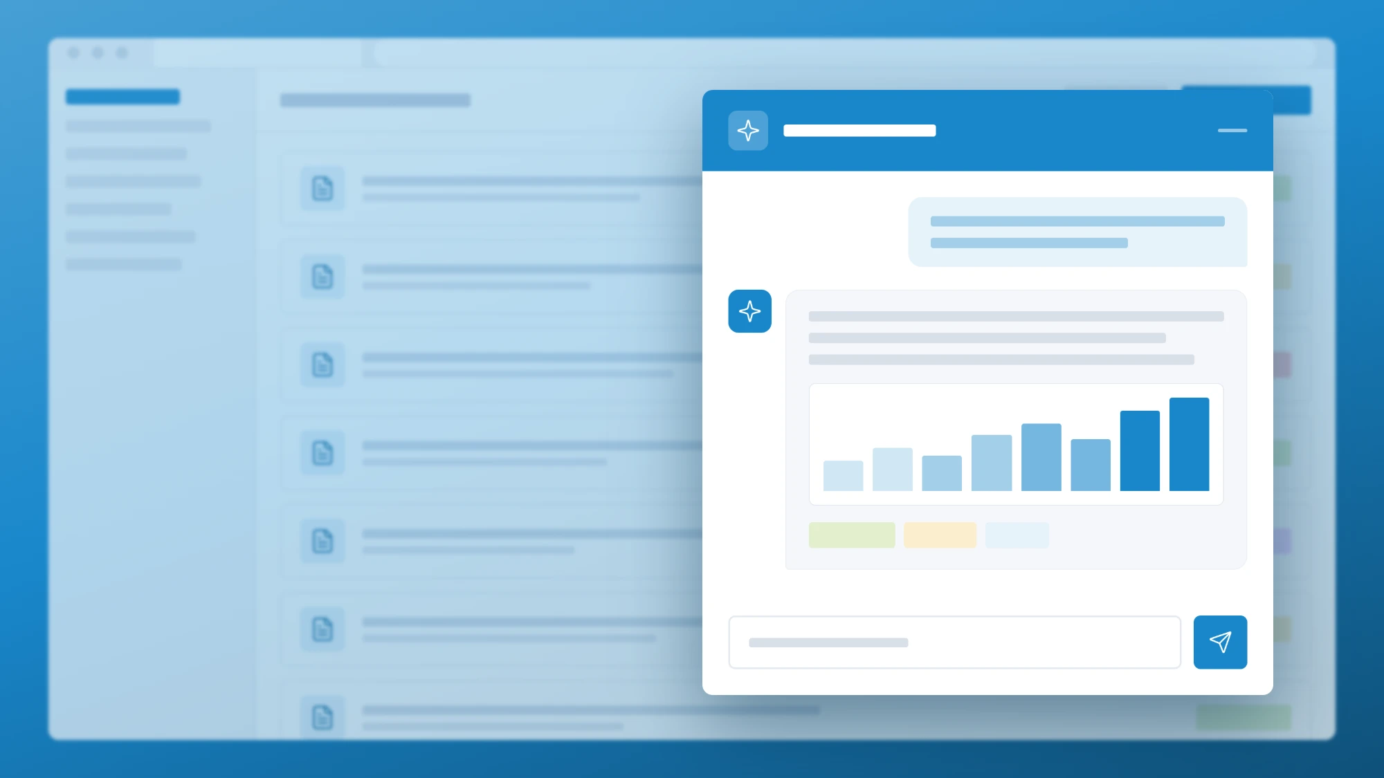 An assistant opened over a list of safety records, answering with a trend chart